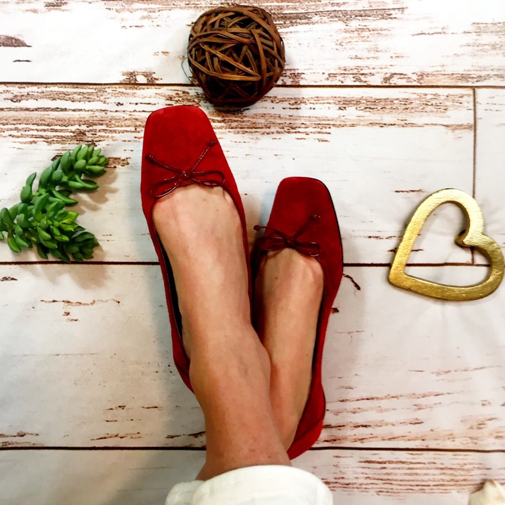 Chadwicks red suede flats. Size 9